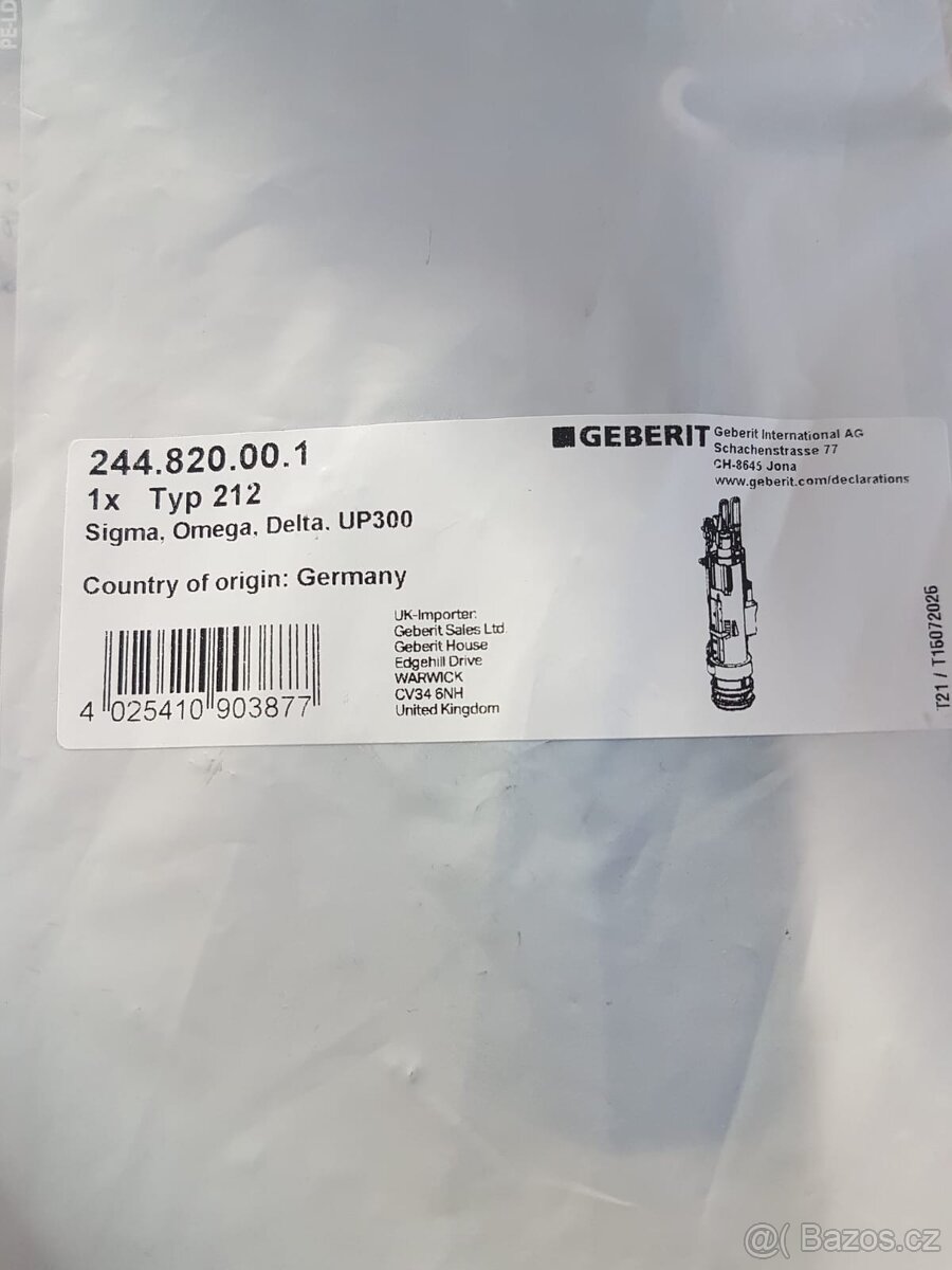 vypouštěcí ventil Geberit typ 212 - 2