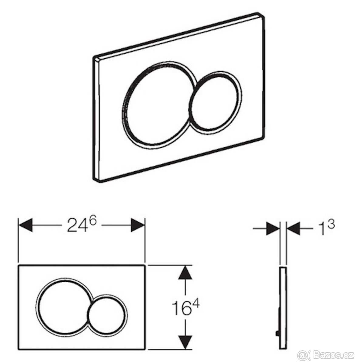 2x Ovládací tlačítko Geberit Sigma01 plast bílá - 2