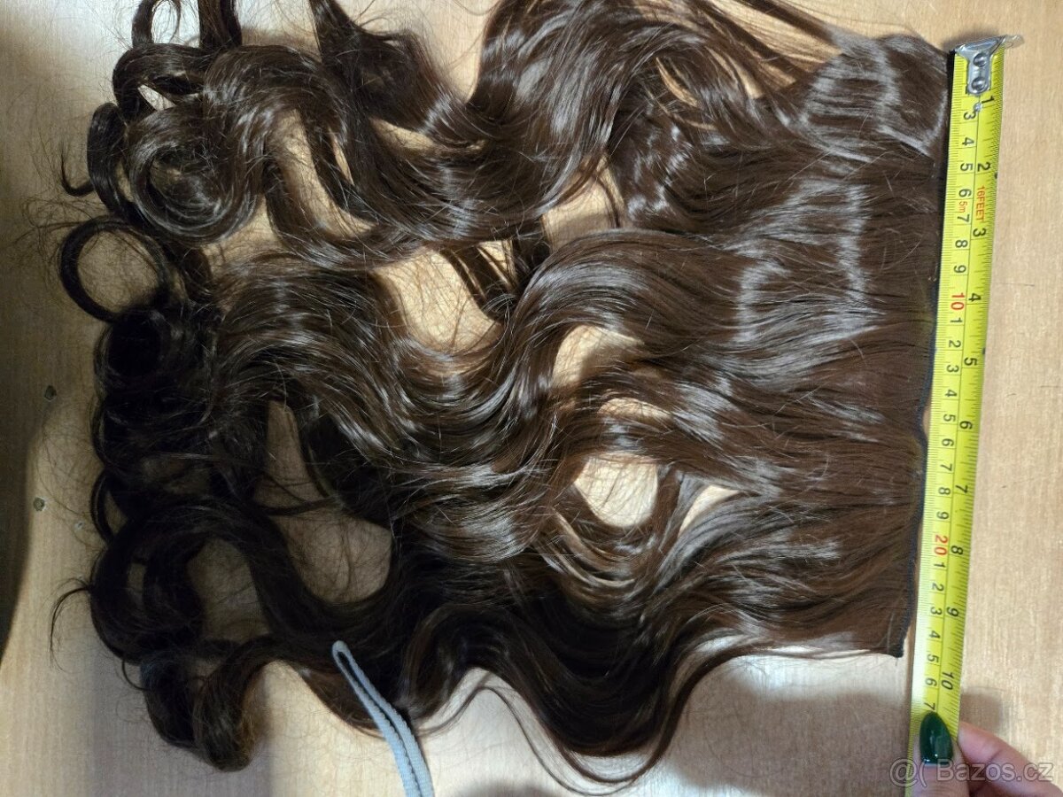 Připínací vlasy clip in - hnědá - 2