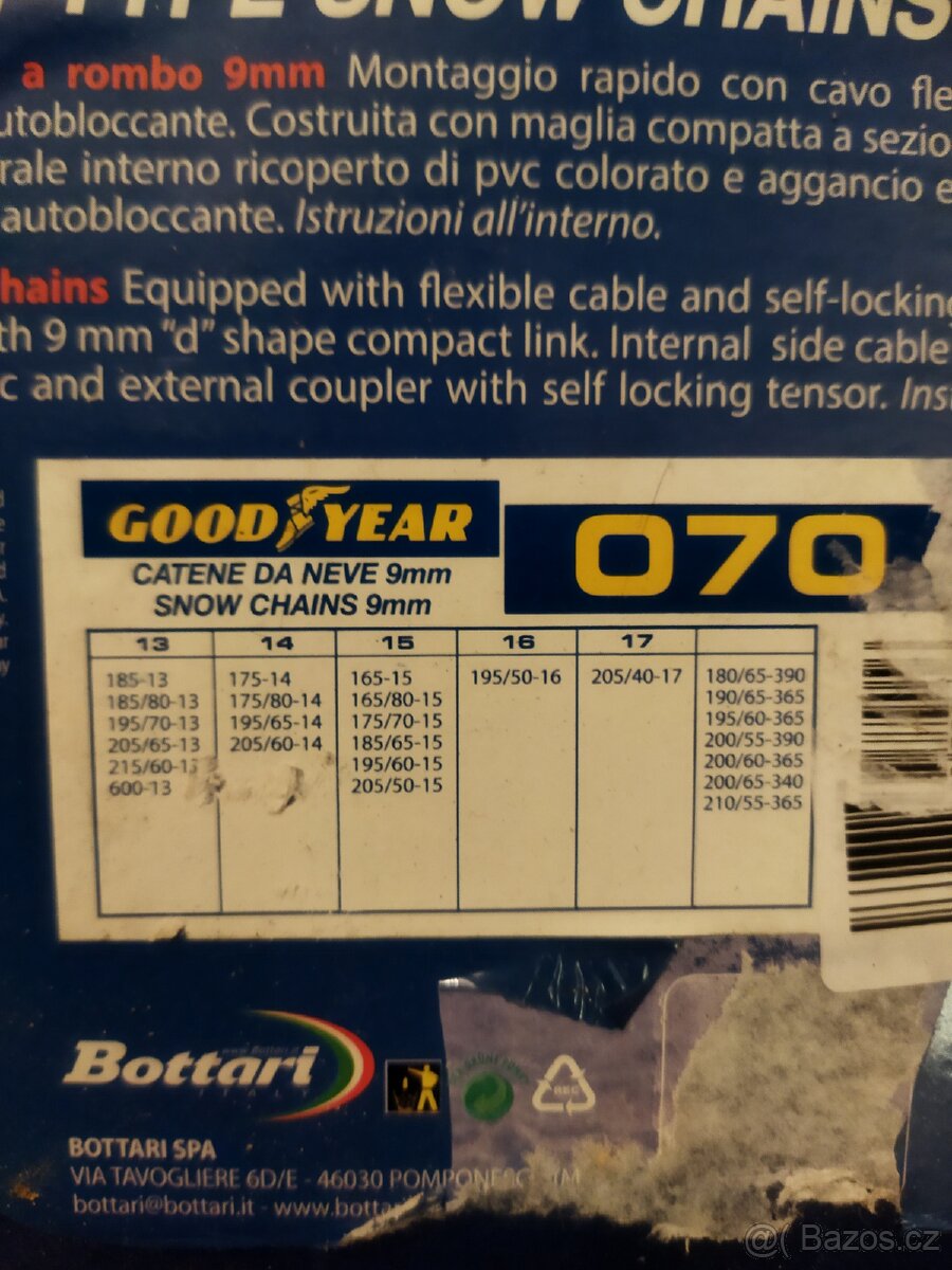 Sněhové řetězy good year velikost 070 - 2