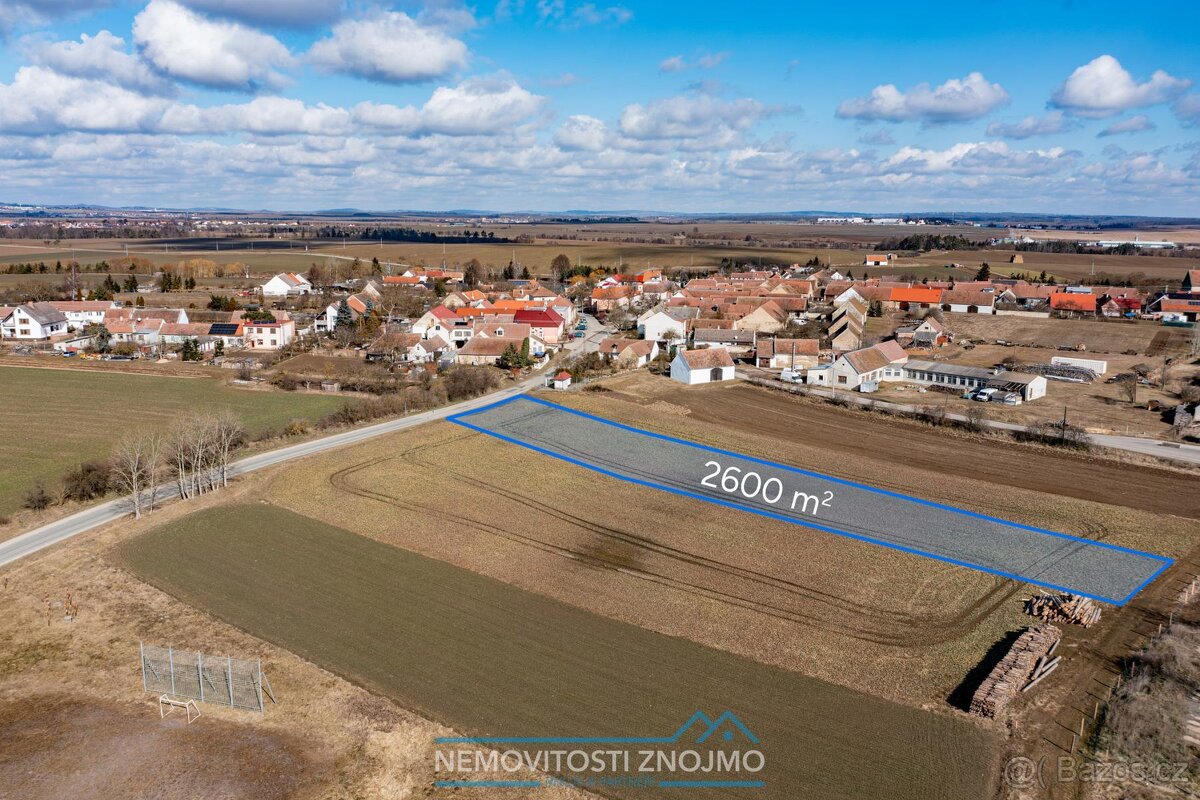 Prodej stavebního pozemku 2600m2, k.ú. Ctidružice u Znojma - 2