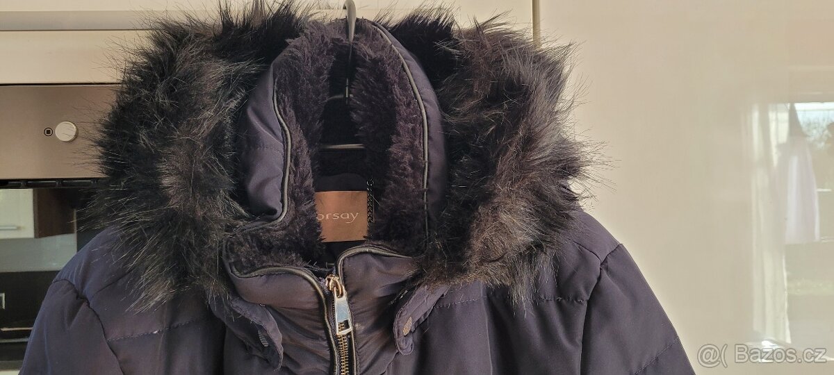 Dámská teplá péřová bunda/kabát Navy Orsay vel.42 - 2