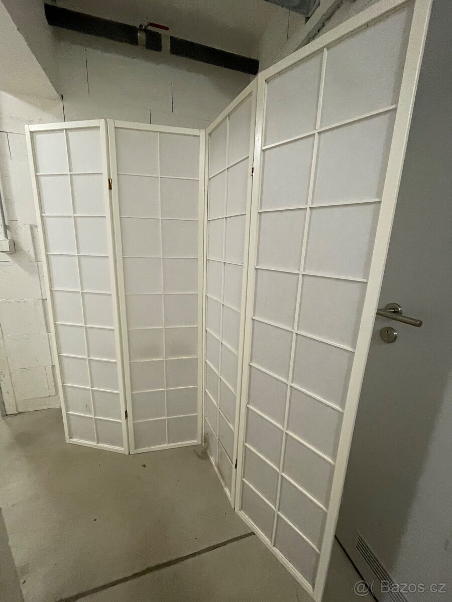 Bílý skládací paraván - 2