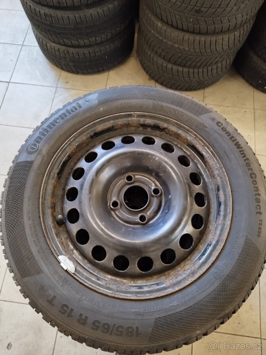4ks Ocelové disky 4x100 + zimní pneu 15" - 2