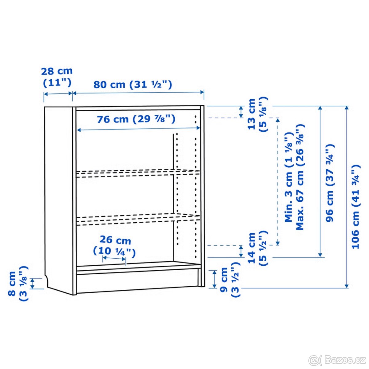 IKEA BILLY Knihovna, hnědá vzor ořech - 2