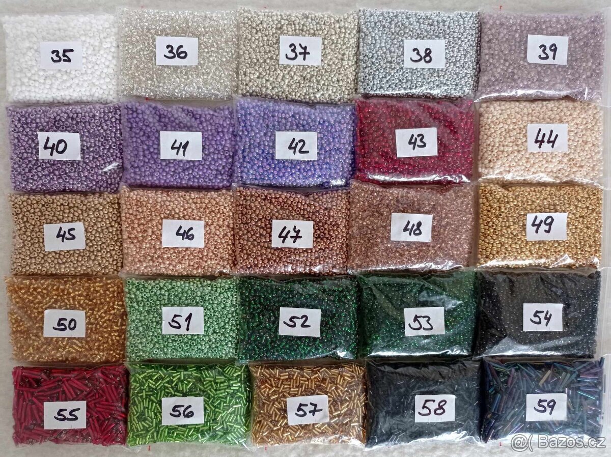 Skleněné korálky rokajl - 2