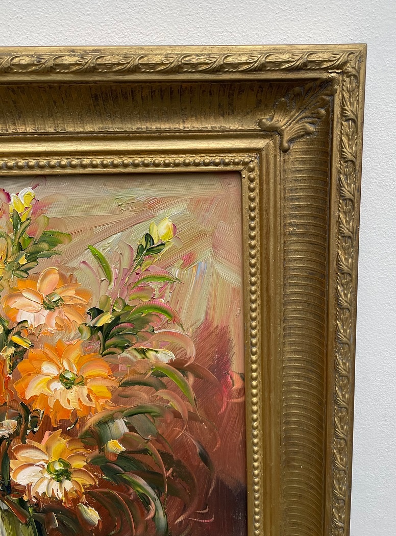 Nádherný obraz KVĚTINY VE VÁZE olej na plátně - 2