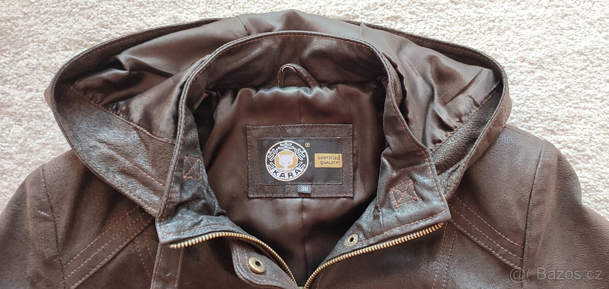 Zánovní KARA kožená buda, vel. 38 s kapucí - 2