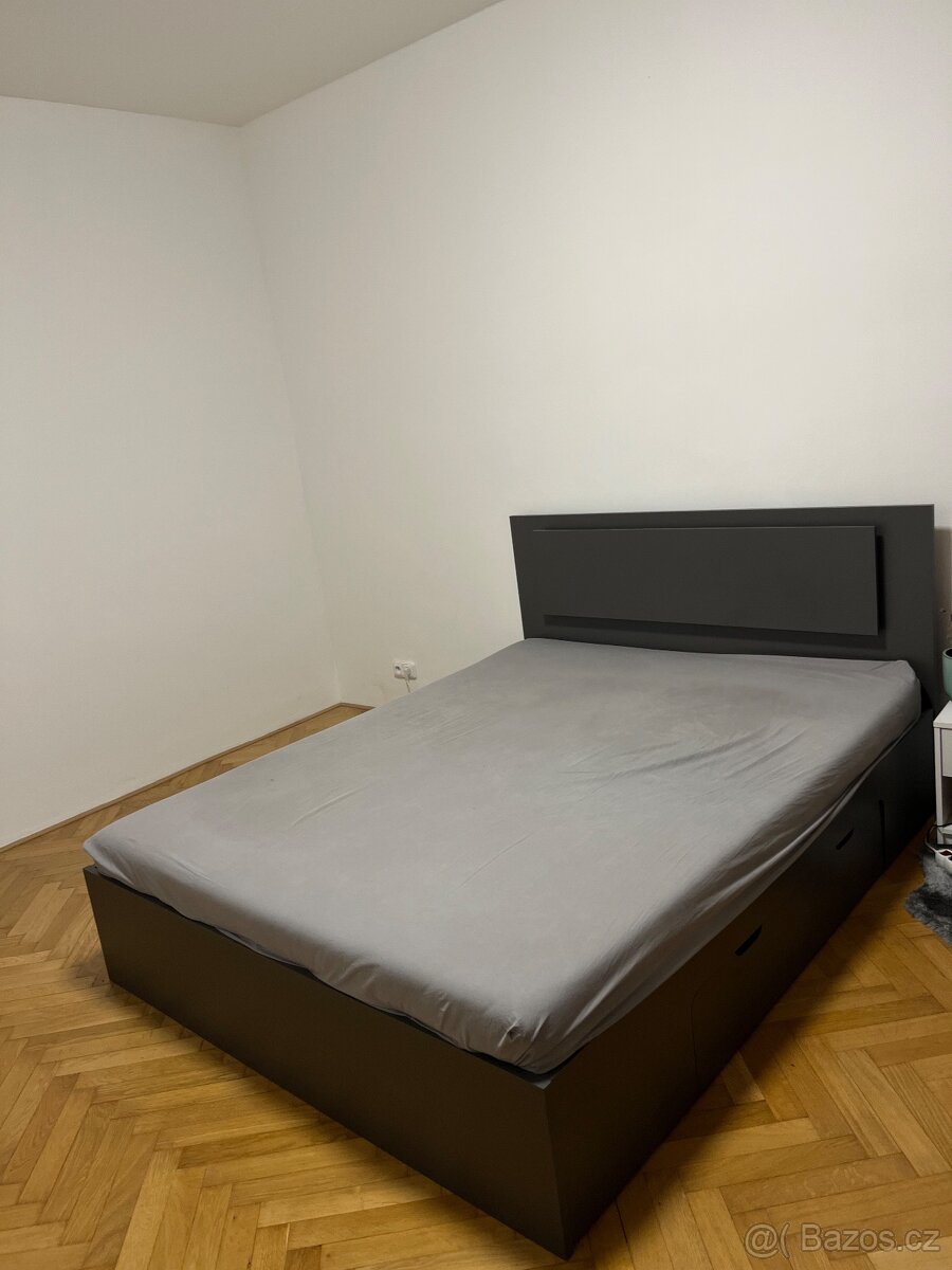 Postel s LED osvětlením s matrací, 160x200 cm (LZE I BEZ MAT - 2