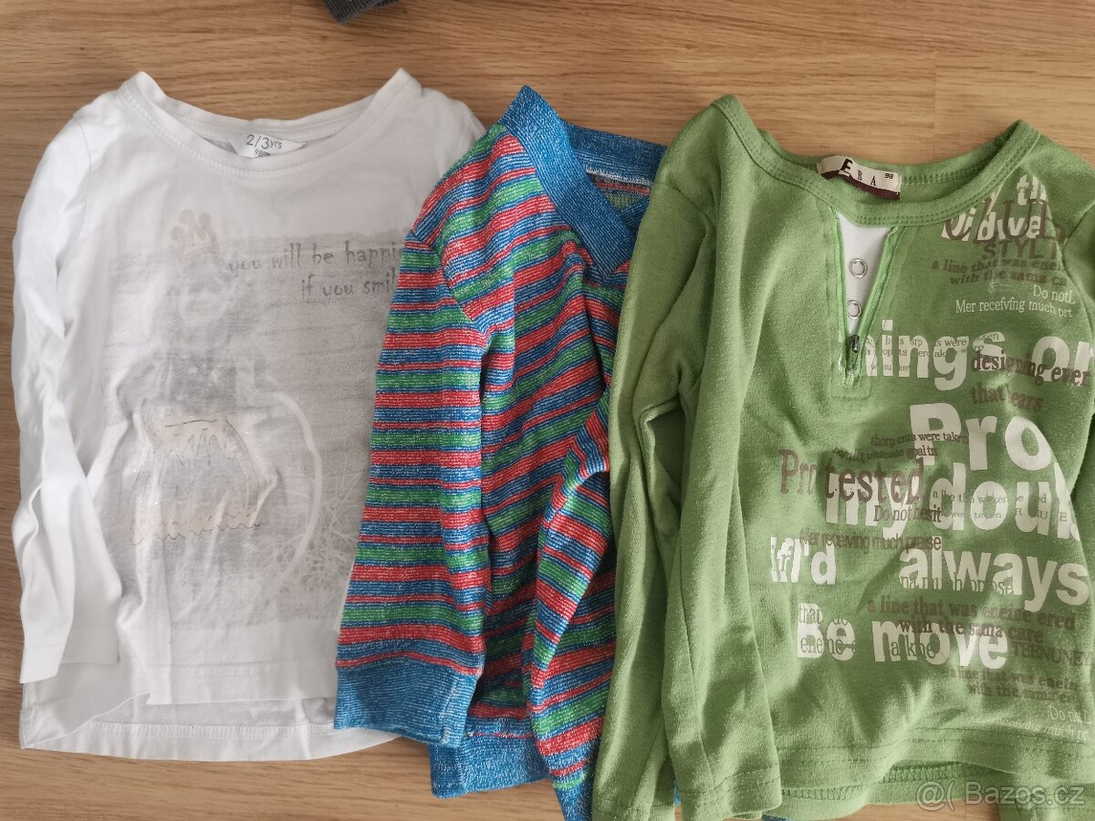 trička dlouhý, krátký rukáv holka kluk vel 98 2-3 roky - 2