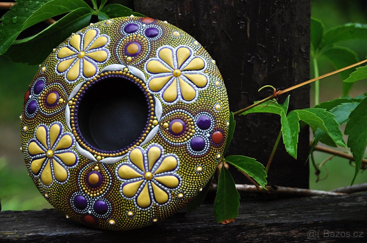 Mandala - Svícen DotArt - akryl - 2