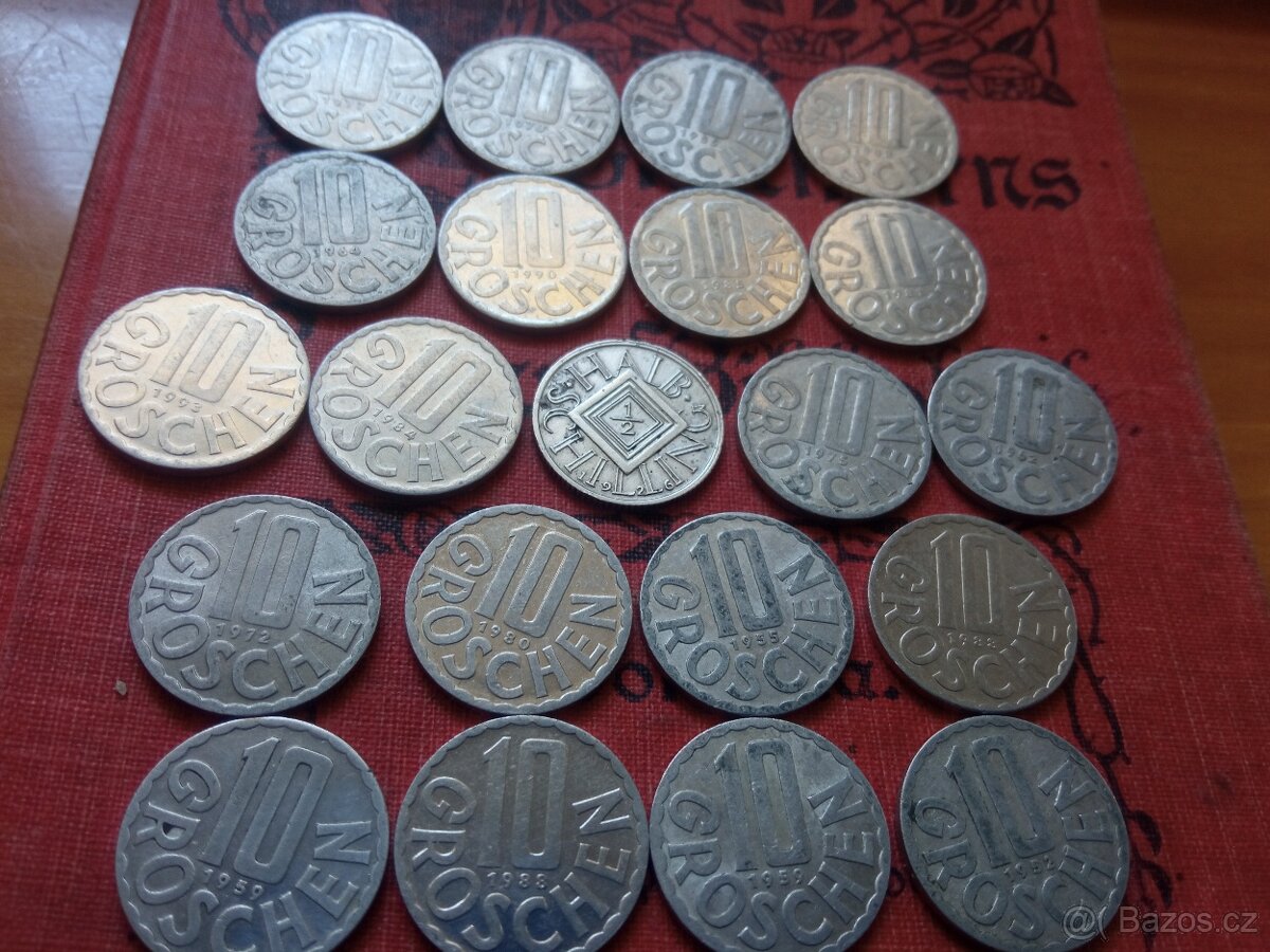 STŘÍBRNÝ 1/2 SCHILLING+10 GROSCHE-20 KS - 2