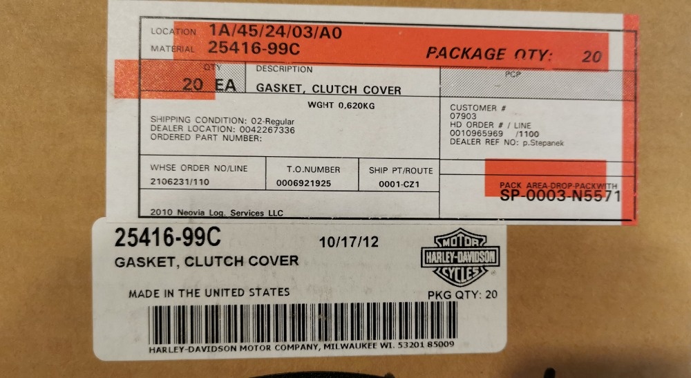 Harley-Davidson - těsnění spojky - 2