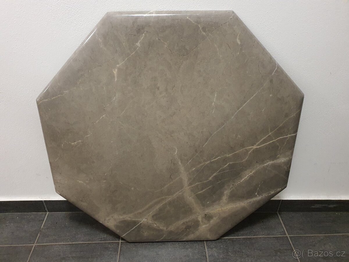 luxus mramorová deska pěkná kvalitní silná 8hran - 2