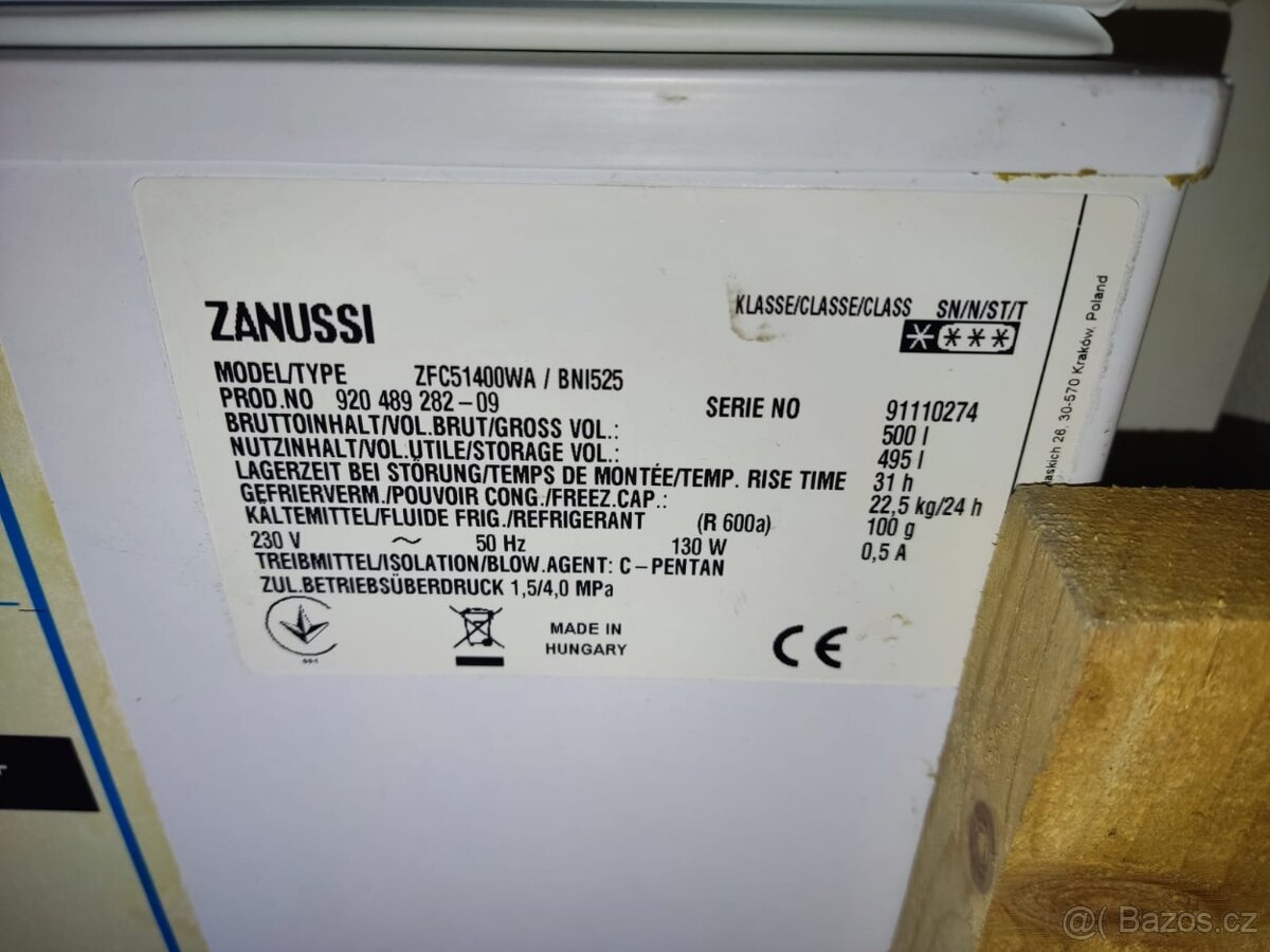 Zanussi mrazák BNI525 - 2