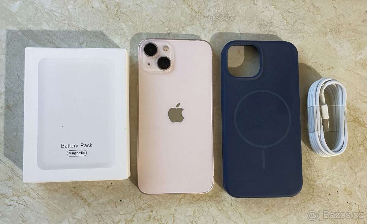 TOP STAV - Apple Iphone 13 128GB růžový baterie 100% - 2