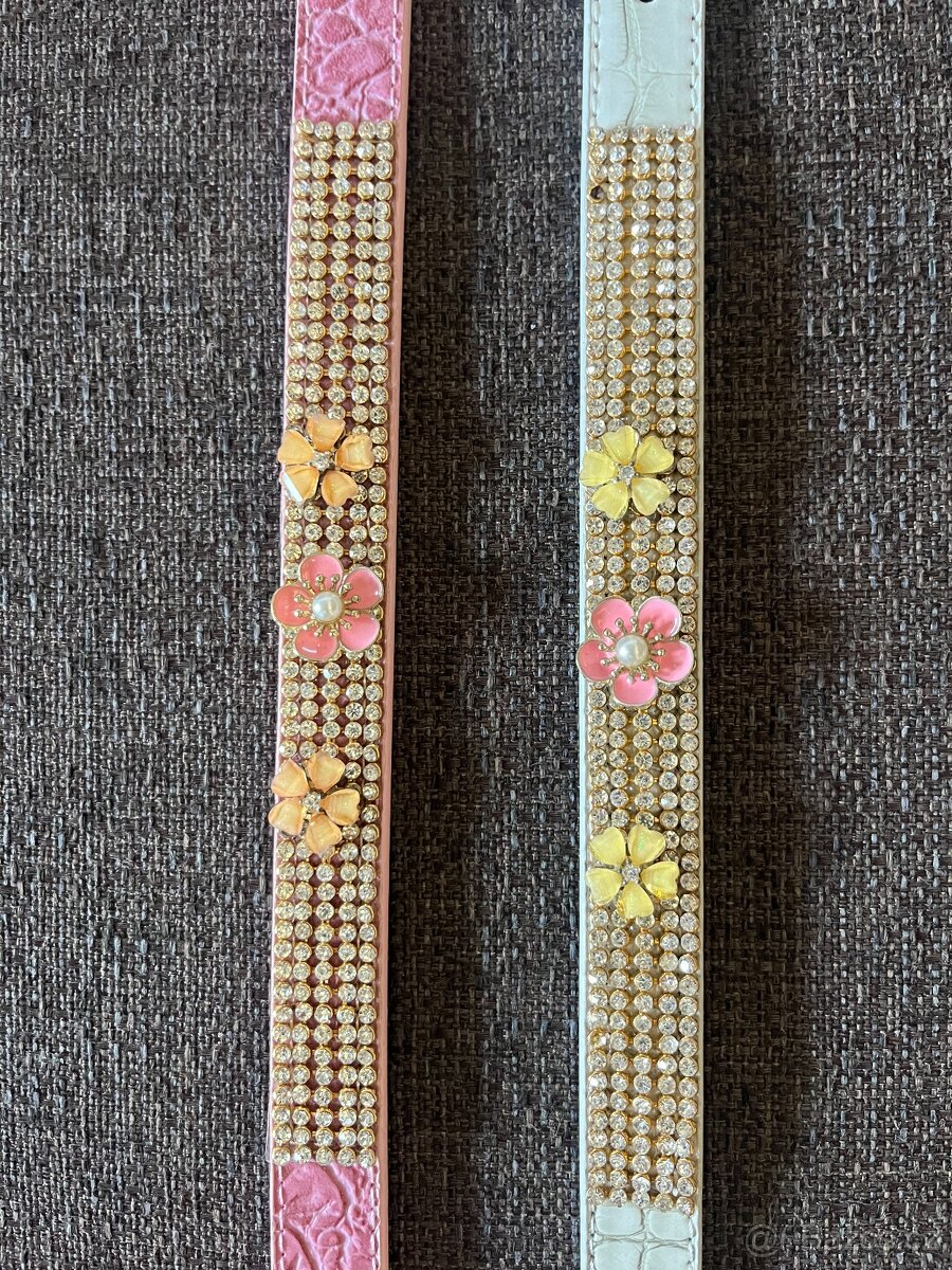 Obojek s kamínky a kytičkami - 2