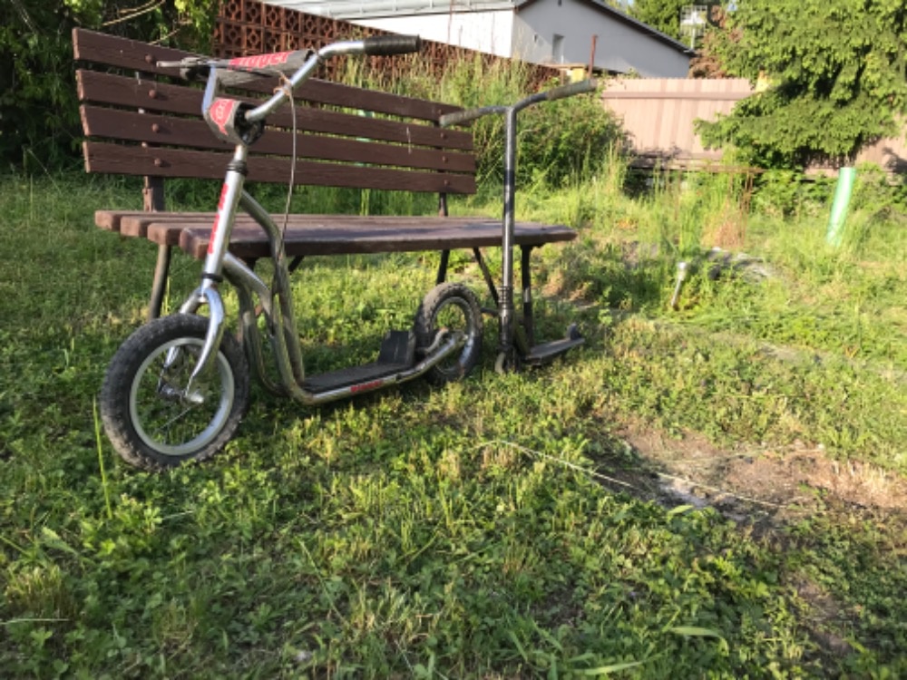Koloběžka, barva chromová nebo zelená - 2