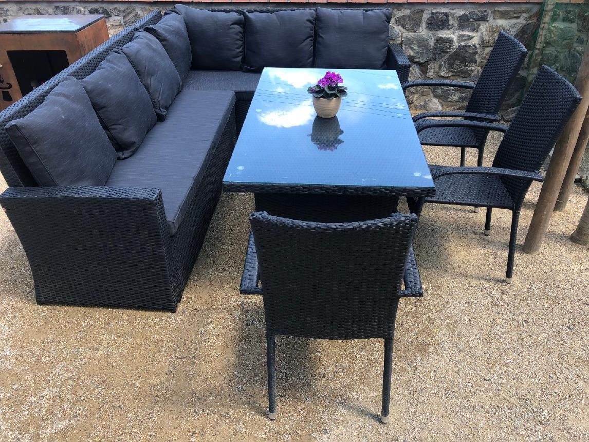 Luxusní ručně vyráběný zahradní ratanový nábytek sedačka. - 2