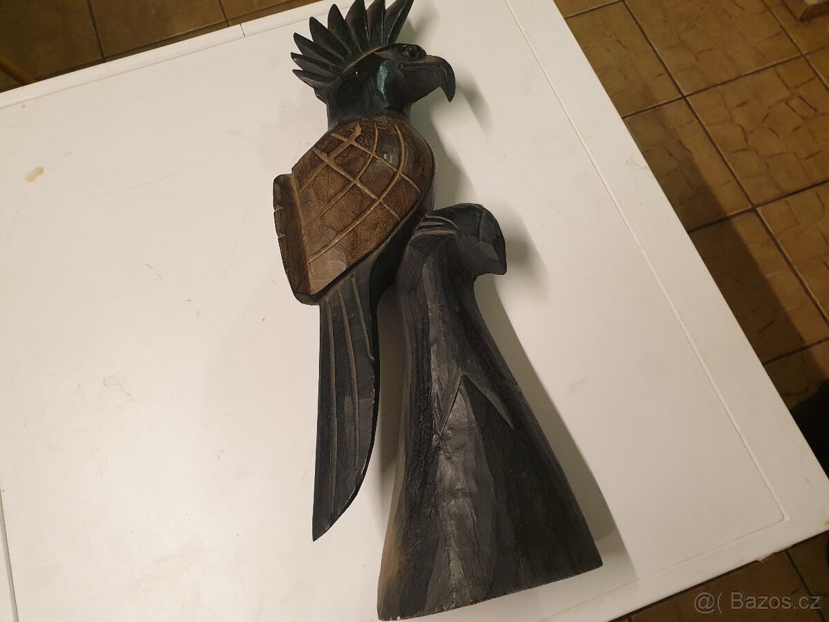 Dřevěný papoušek 53cm - 2