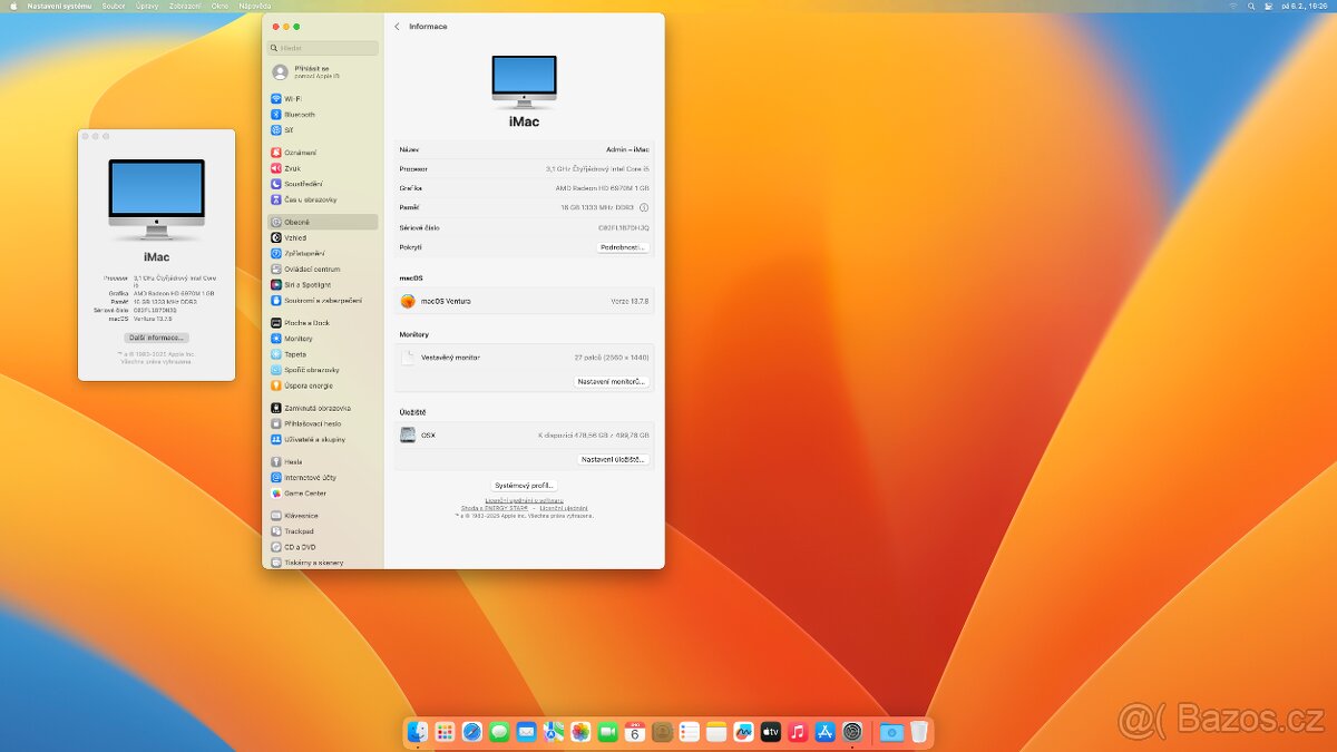 Apple iMac 27" – Intel Core i5, 16 GB RAM, macOS Ventura - 2