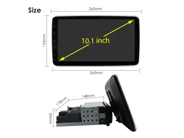 2DIN Autorádio 10"LCD A3009 2+32G otočné 180 stupňů Android - 2