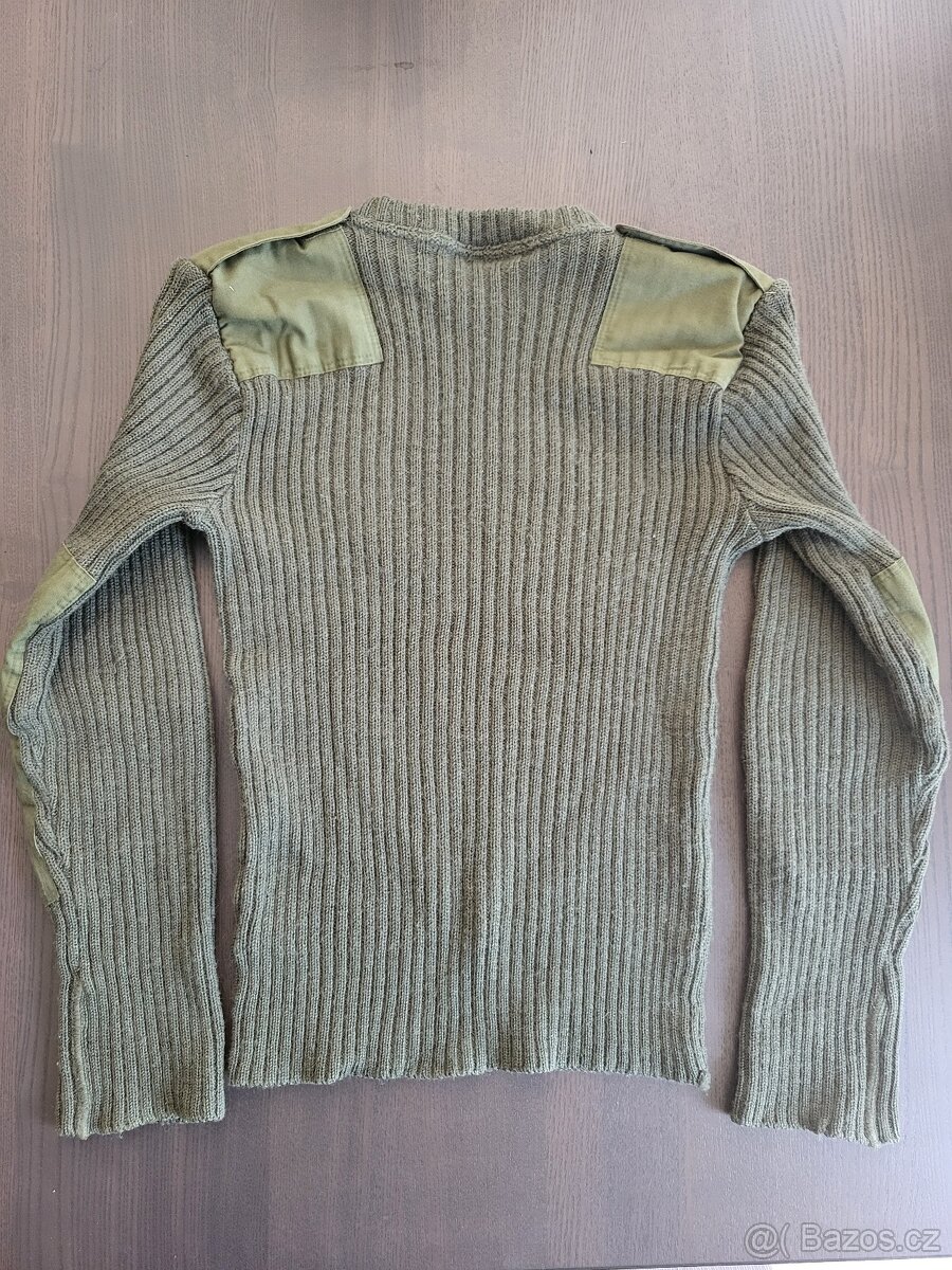 Svetr Commando army vlněný Velká Británie oliv originál - 2