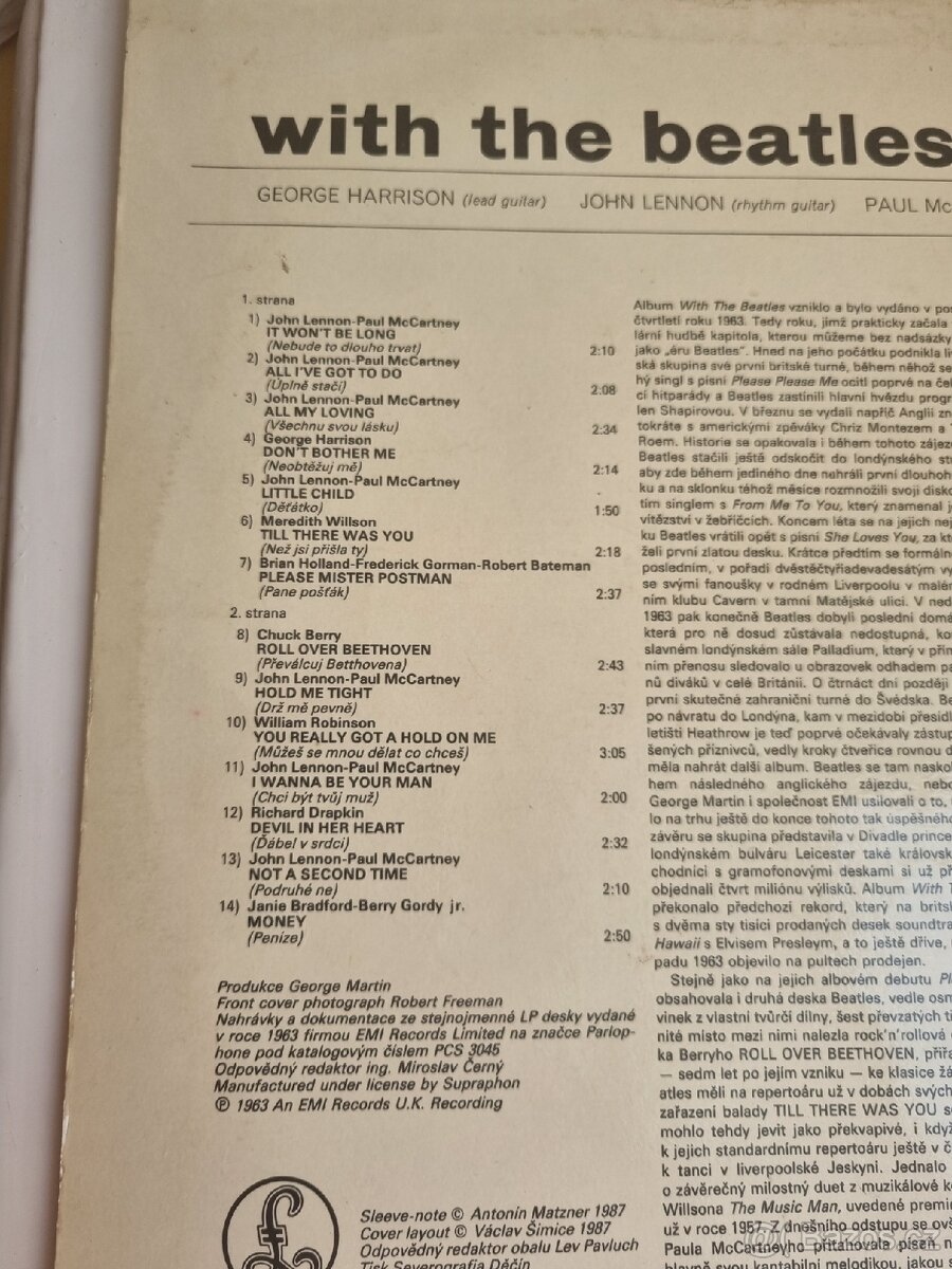 BEATLES- With the Beatles vinyl LP 1963 EMI/Supraphon - 2