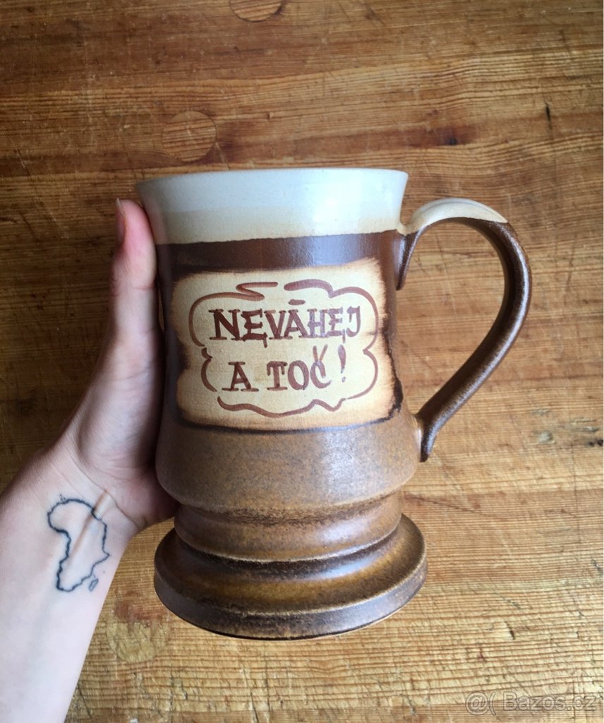 Retro keramický korbel na pivo - 2