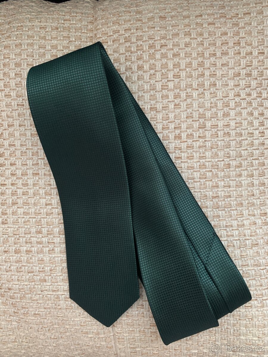 Pánská kravata,tmavě zelená - 2