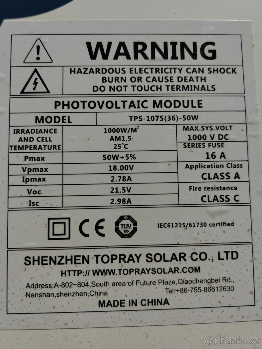 Solární panel 50W - 2