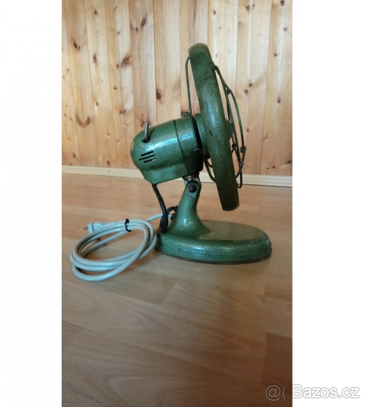 Stolní větrák 50.léta. Letecký - industriální design. - 2