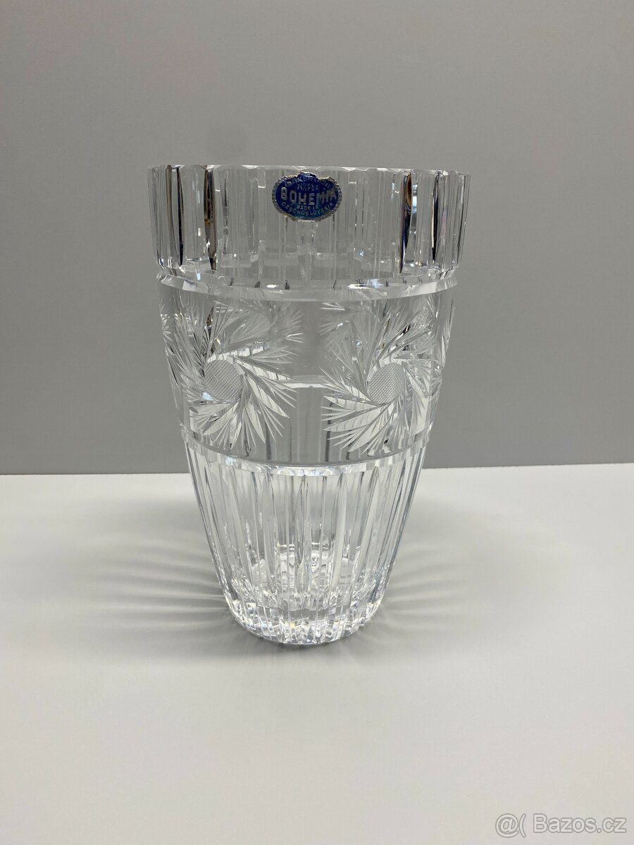 váza velká křišťálová váza broušená sklárna poděbrady - 2