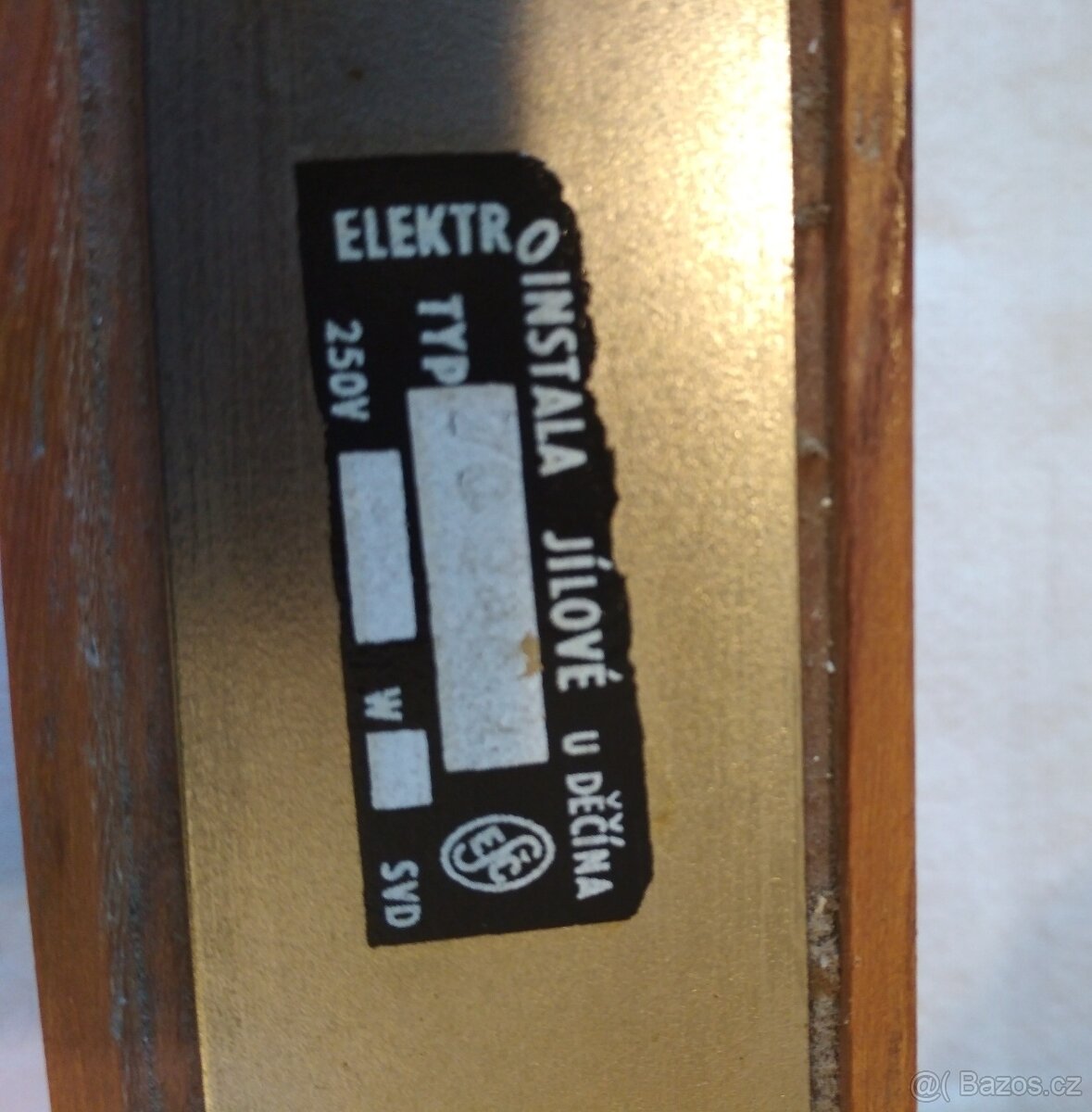 Retro lustr Elektroinstala 70. léta-chrom, dřevo,sklo - 2