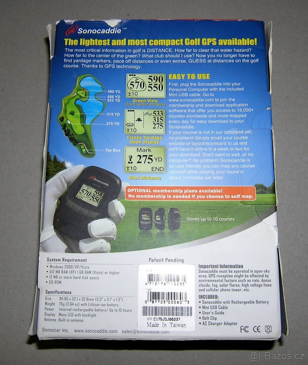 Ruční golfová navigace s LCD displejem Sonocaddie - nová - 2