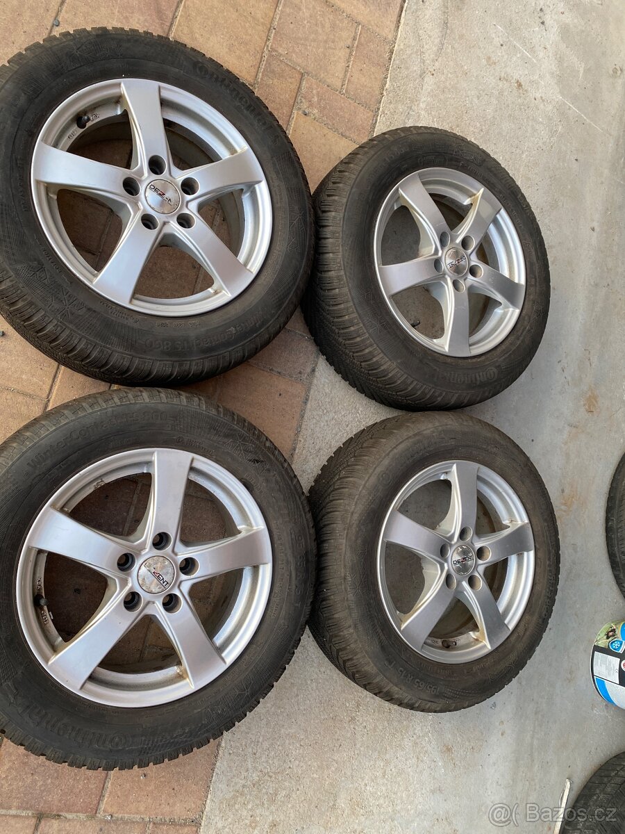 Alu kola 15” 5x108 a zimní pneu 195/65/R15 - 2