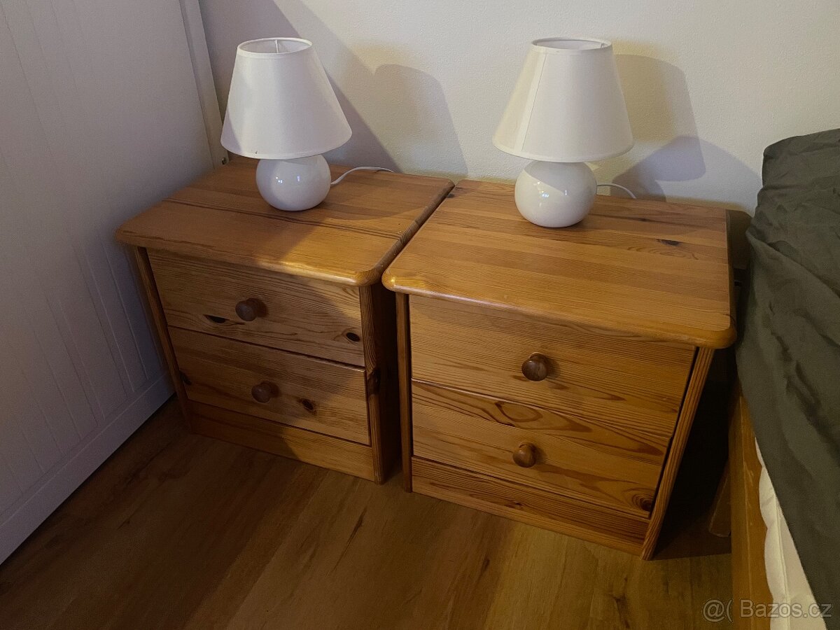 Dřevěné noční stolky – 2 ks - 2