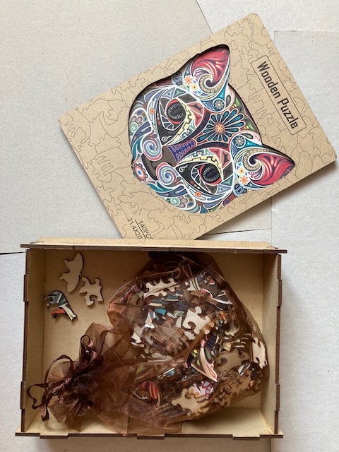 Dřevěné puzzle kočka - 2