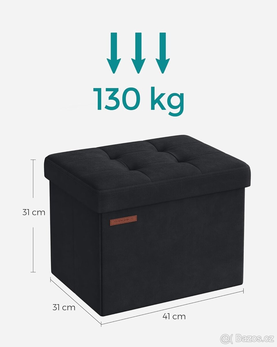 NOVÝ SAMETOVÝ TABURET S ÚLOŽNÝM PROSTOREM - 2