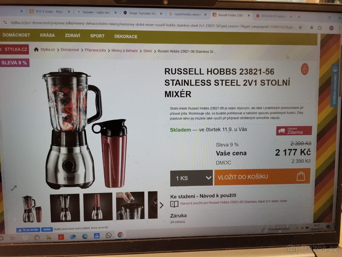 Nový nepoužit nerezový stolní mixér Russell Hobbs 23821-56 - 2