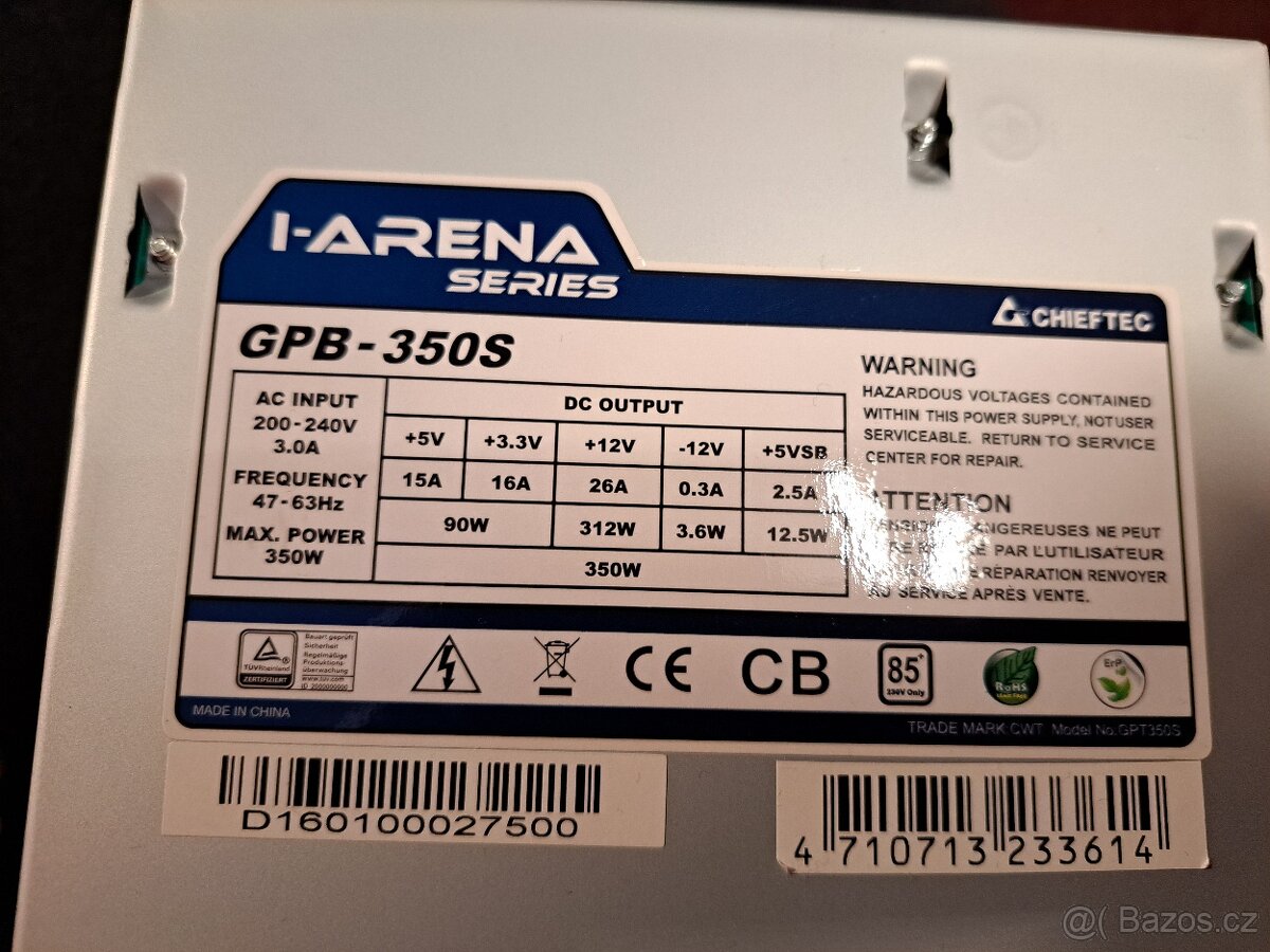 Prodám zdroj chieftec 350w - 2