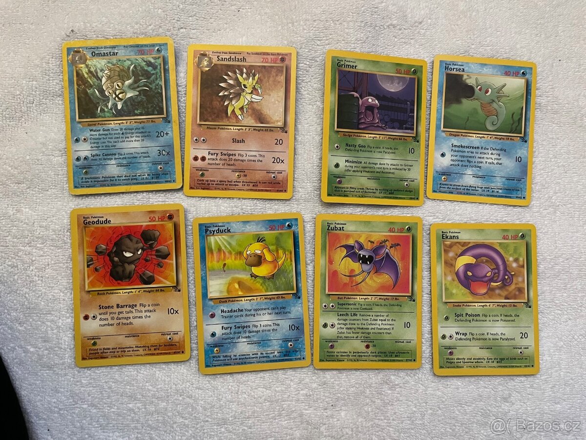 POKEMON kartičky FOSSIL 1999 - 2