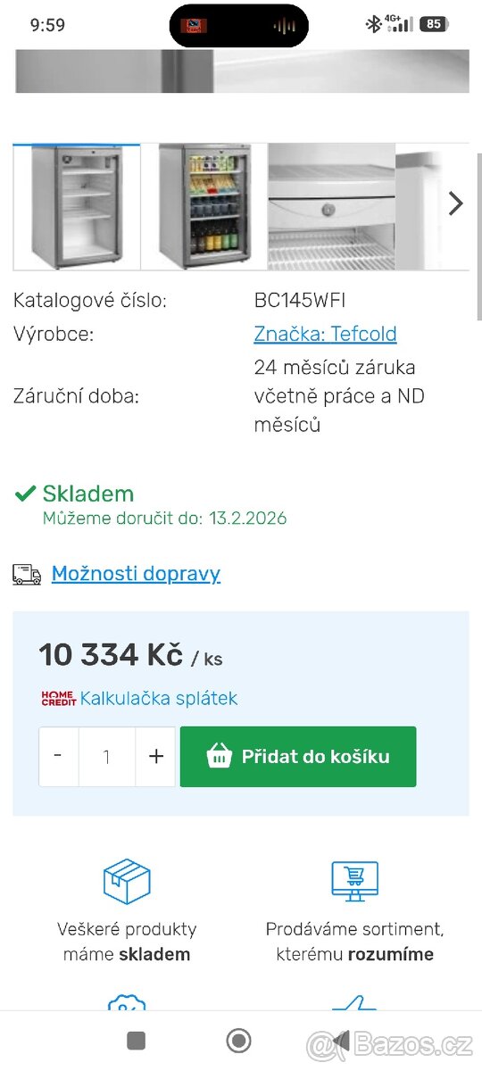 Gastro prosklená lednice Tefcold 145 - 2