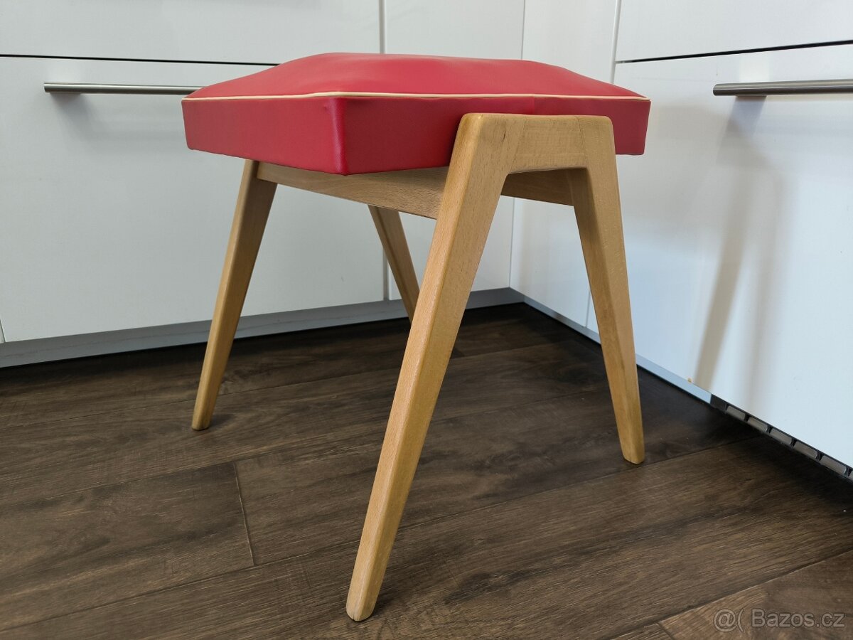 Retro stolička, taburet NDR - Brusel 50. léta - 2