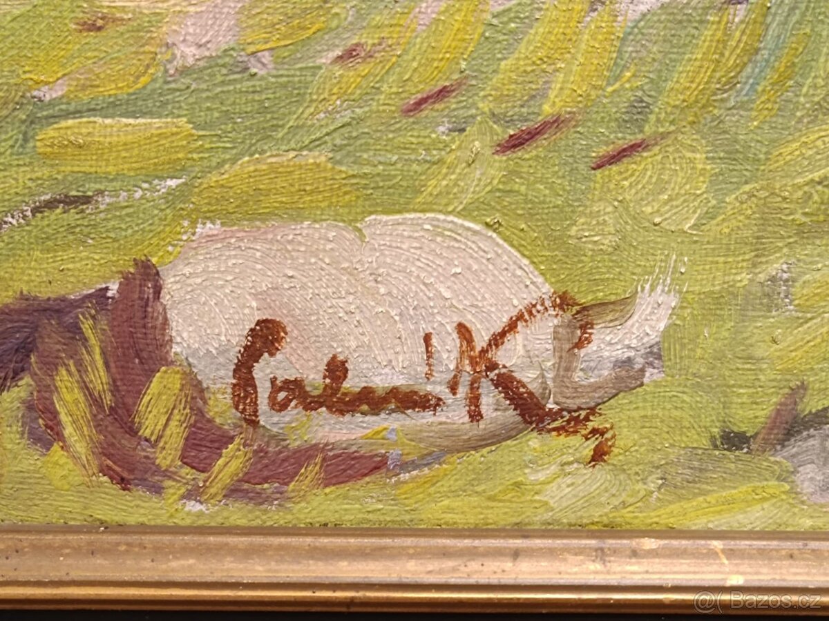 Obraz Kravský povoz, olej na plátně 67x83 - 2