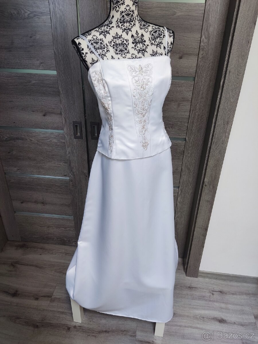 Jednoduché svatební šaty vel. 42/44 - 2