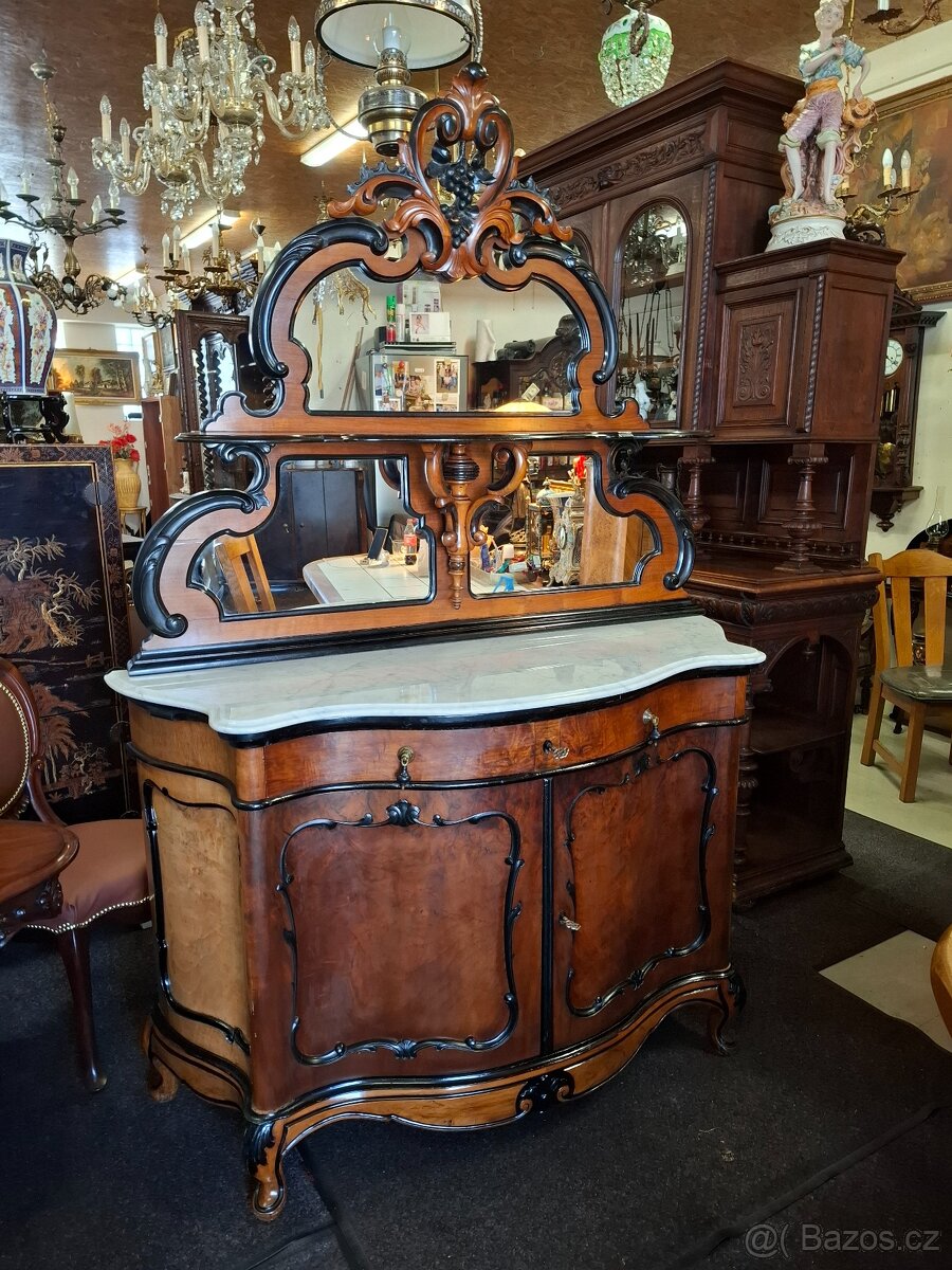 Starožitná komoda s mramorem BIEDERMAIER - 2