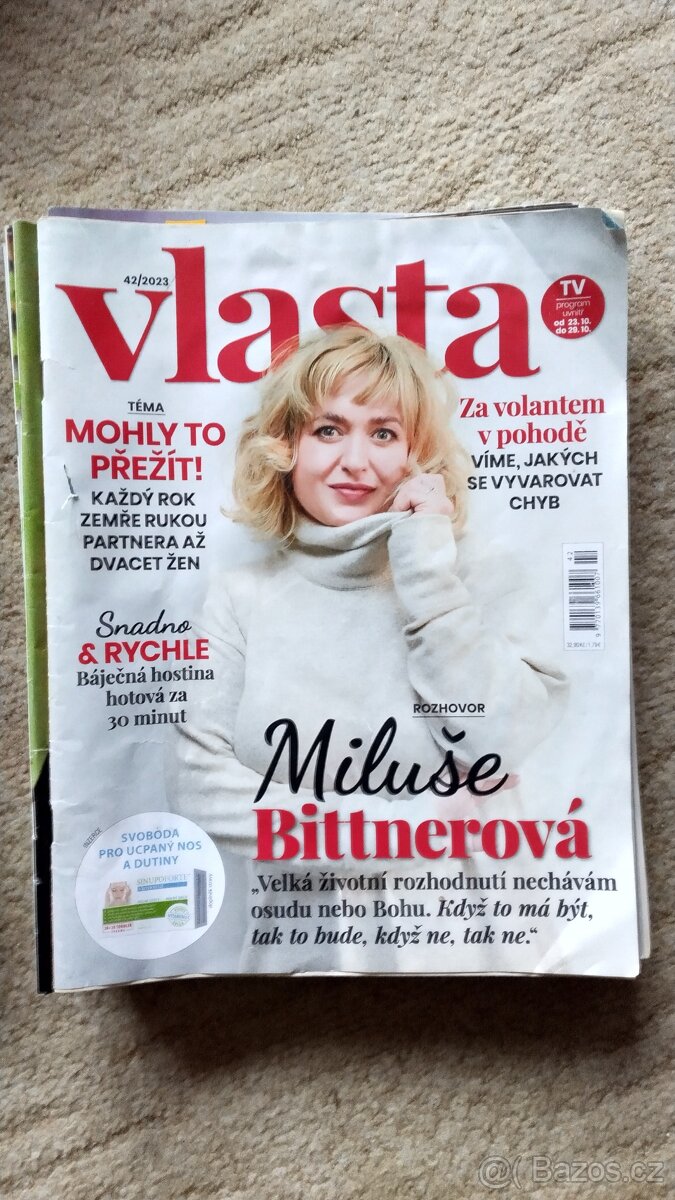 Prodám časopisy Vlasta r. 2010, 2014,2015, 2017, 2018, 2023 - 2