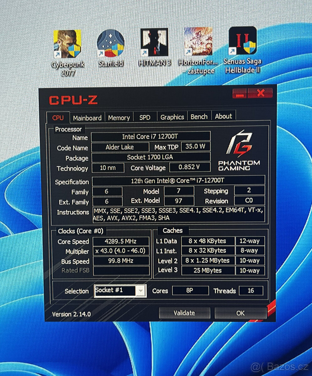 Herní strojovna RTX 3070 / i7 12700 / 32GB DDR4 - 2