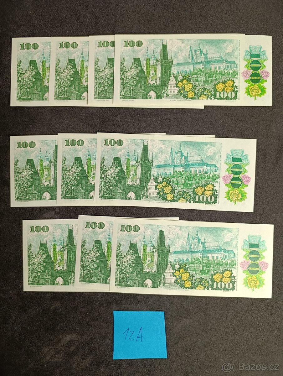100 korun rok 1989 stav UNC - 2